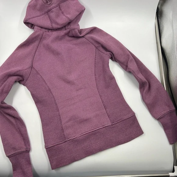 Lululemon Scuba Hoody Purple Stripes Woman Size 4 - Picture 2 of 2